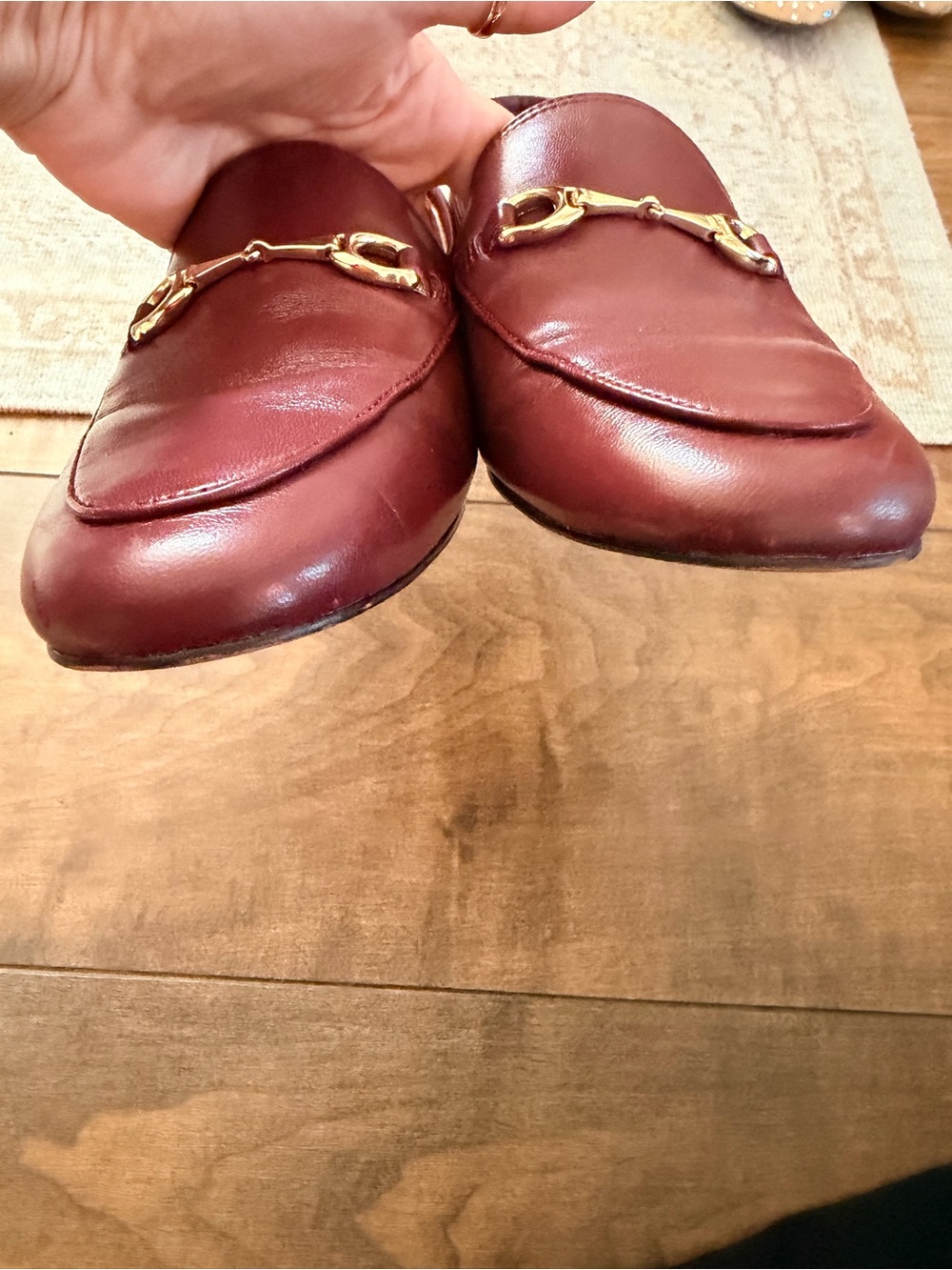 Coach Burgundy Loafers with Gold Hardware - Picture 3 of 3